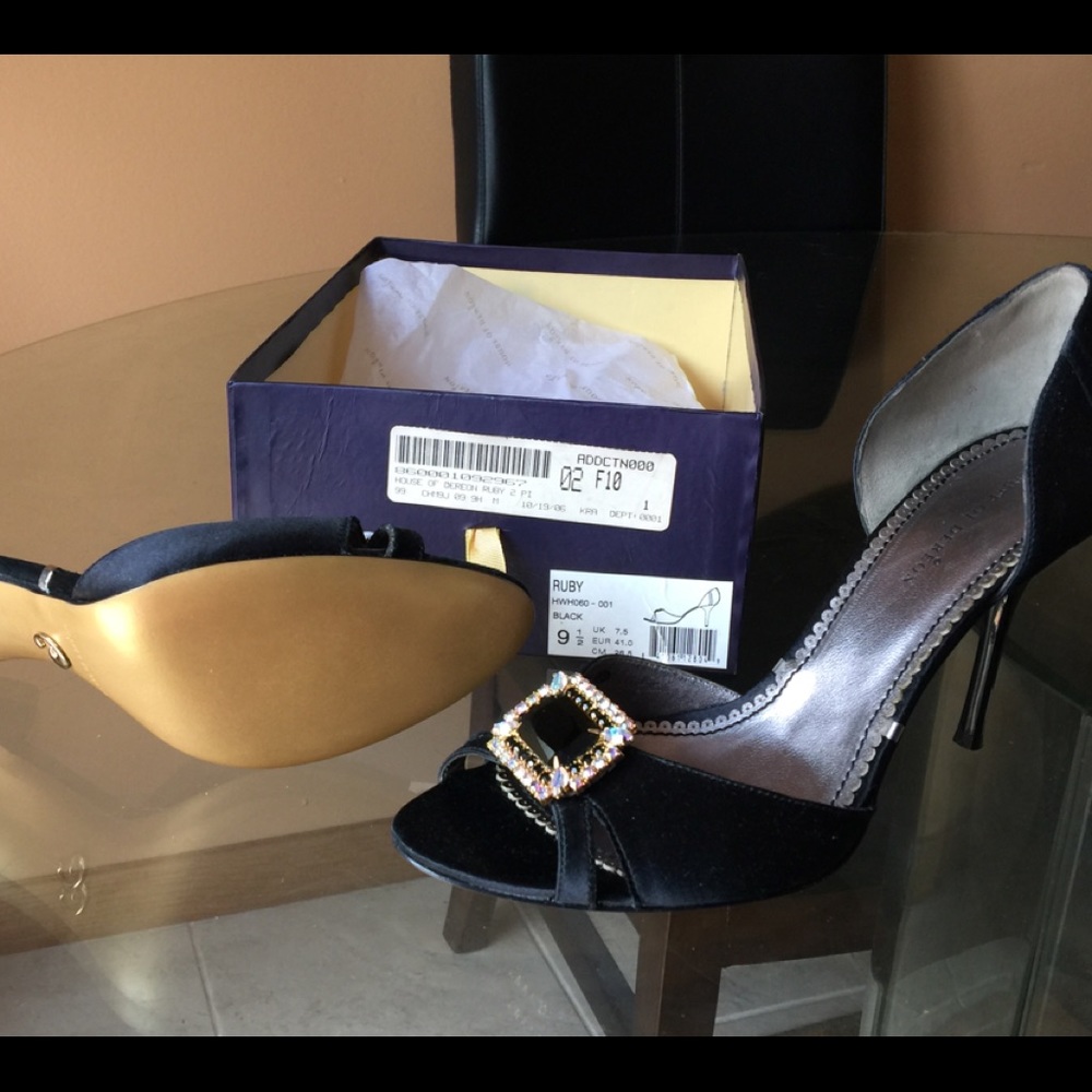NEW, NEVER WORN: House of Dereon Satin and Jeweled 4-INCH Heels